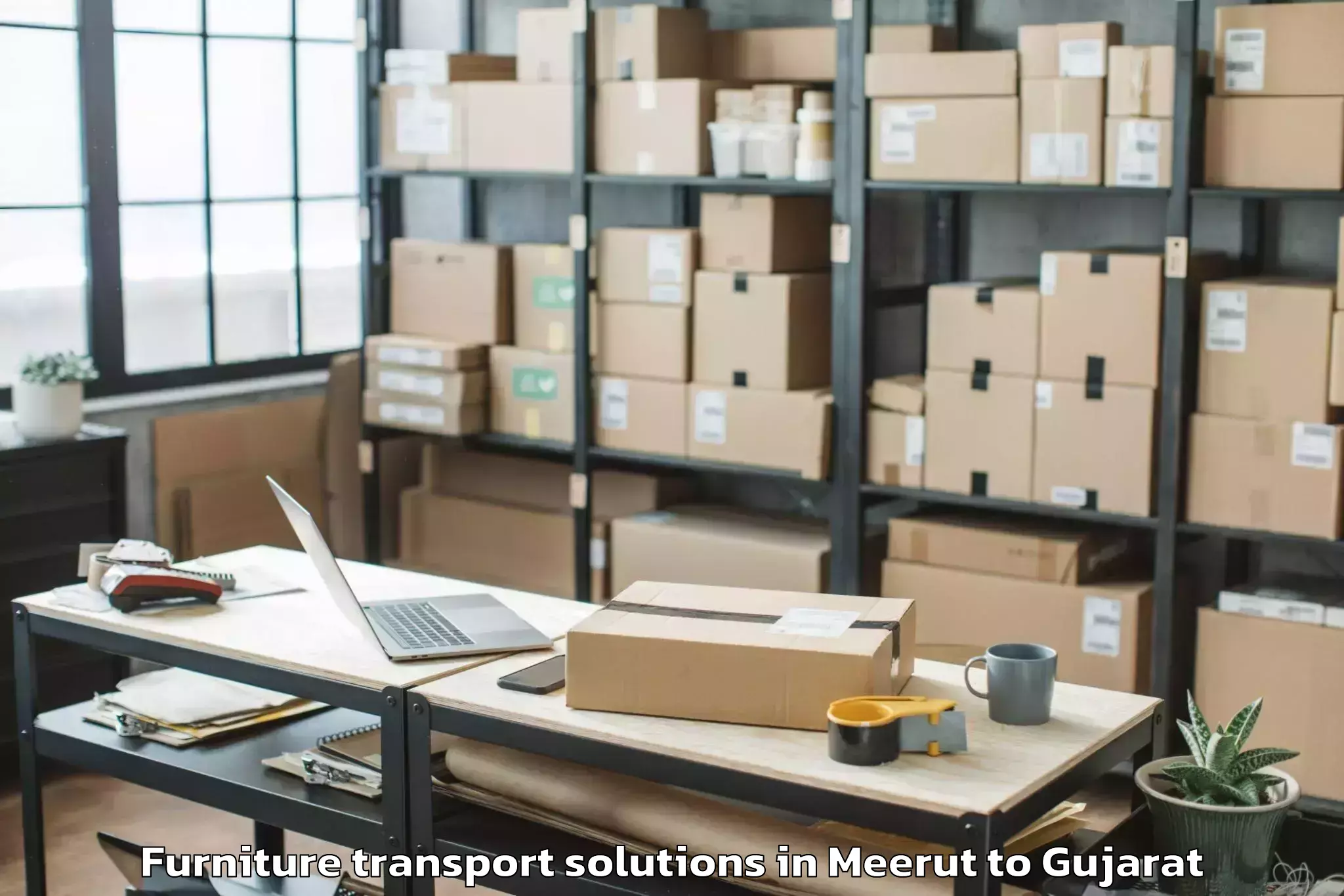 Book Meerut to Mahudha Furniture Transport Solutions Online